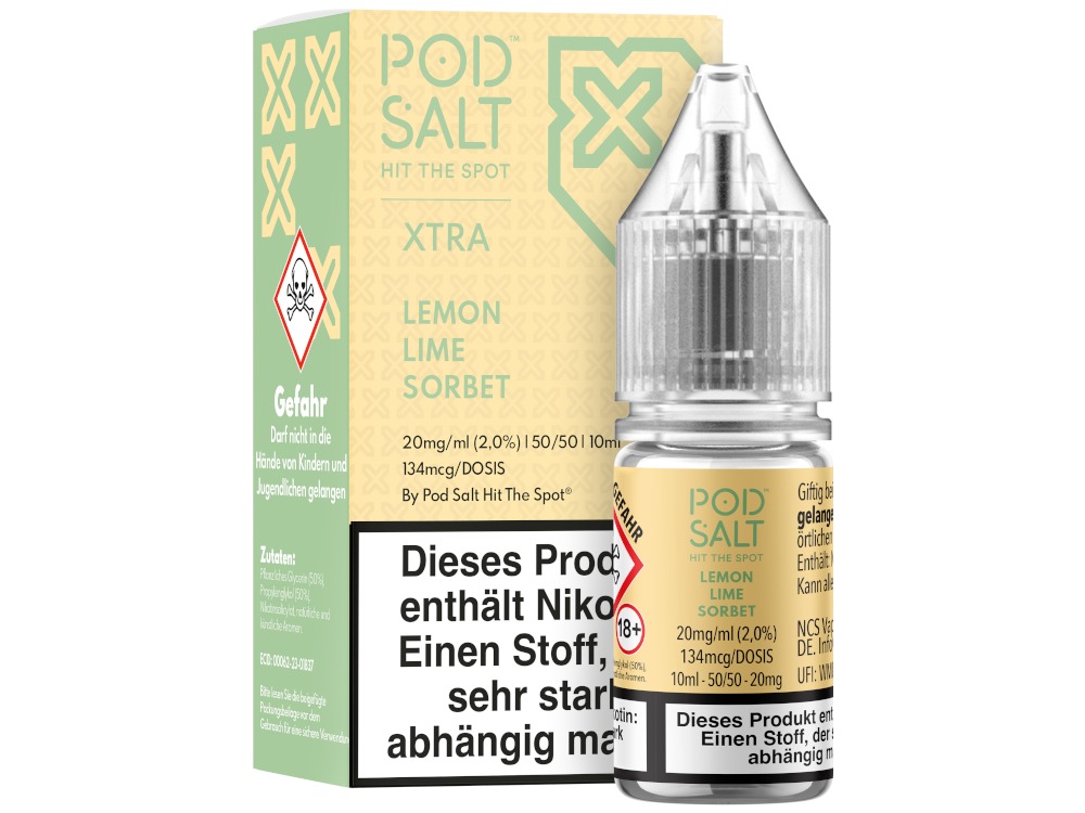 Lemon Lime Sorbet - Pod Salt X Nikotinsalz Liquid